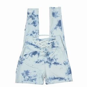 Bombshell Blue Marble Tie Dye Leggings Sz M, Made In USA‎